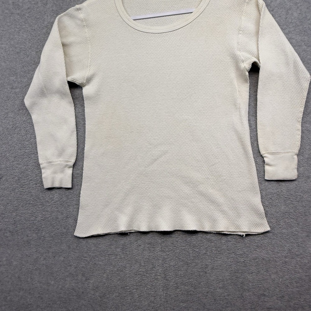 Vintage St Johns Bay Thermal Waffle Knit Long John Shirt White Men's L‎ 80s 90s - Picture 2 of 8